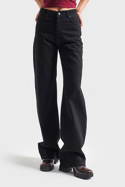its basic Women Black Color 1S5-1 High Waist Accept Back 100% Kotten Denim Jeans