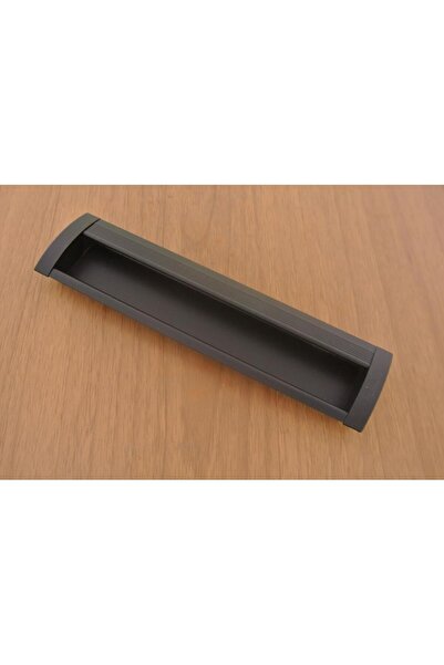 Azm Hırdavat Yeni Gömme Kulp Çizgili Mat Siyah 128 MM