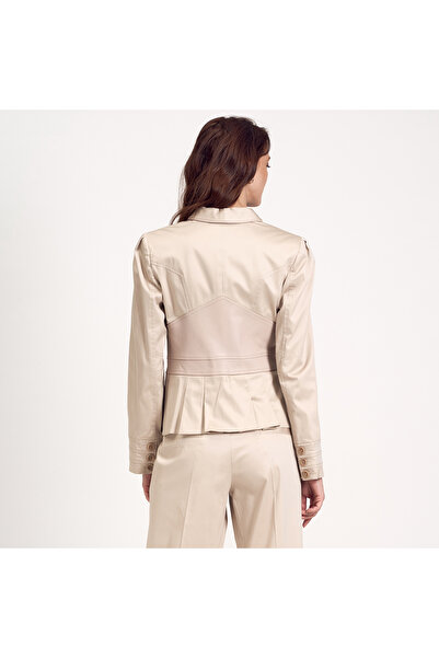 Desa Καφέ Δερμάτινο Λεπτομερές Γυναικείο Μπουφάν