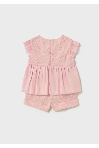 MAYORAL Baby Girl Embroidered Tulle Blouse and Shorts Set