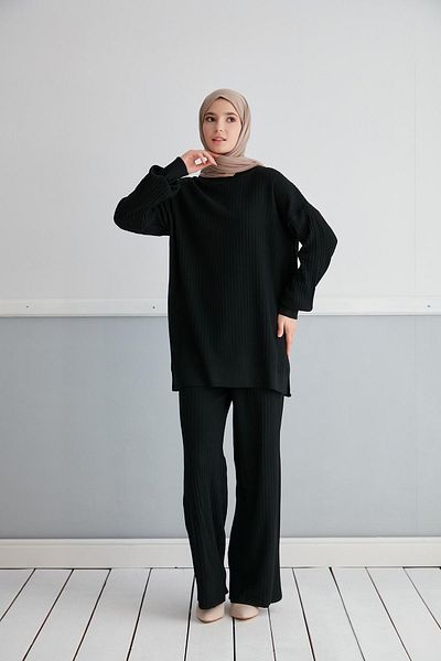 NİSUM MODA Self Patterned Knitting Suit