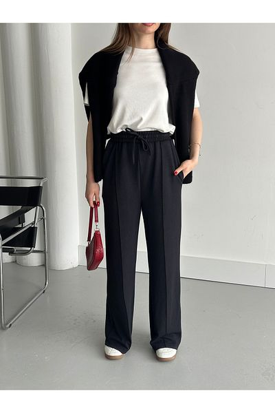 Laluvia Pantaloni de sport negri spălați - 3742