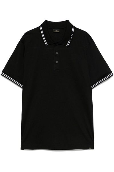 PAUL&SHARK Men's Regular Fit 100% Cotton Short Sleeve Black Polo Neck T-Shirt 25411288 -011