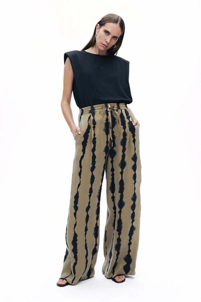 Nocturne Comfortable Women's Pants - High and Elastic Waist, Pattern, Multicolor N25Yn3350-Vary