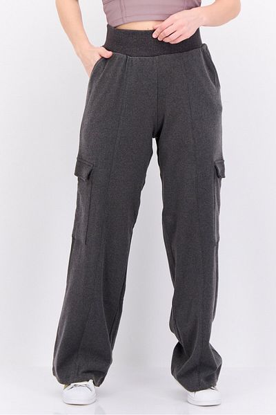 JASON WU Women Regular Fit Wide Leg Heather Sweatpants, Grey