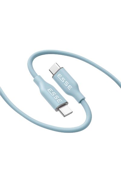 Esse LOOP Silicone Type C to C Cable - 60W - Sky Blue - 1.2M
