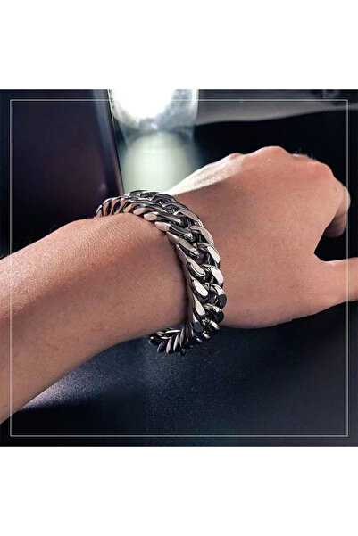 Choice 23cm Silver Plated 1Pcs New In Trendy Hip Hop Cuban Chain Men Bracelet...