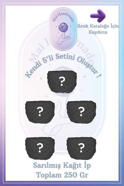 Mai Handmade Σετ με τυλιγμένο χάρτινο σχοινί Φτιάξτε το δικό σας 5! Πλεκτό νήμα