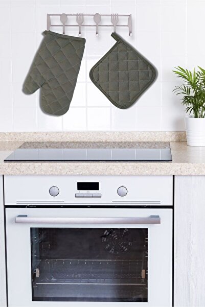 Home Oven Mitts and Pot Holders Set - (1 Mitt - 1 Pot Holder) - Fireproof and Heat Resistant