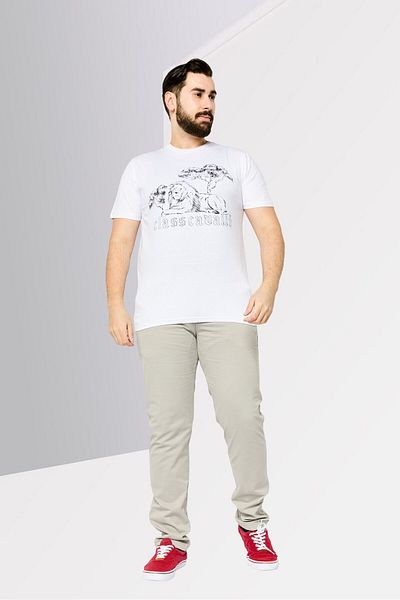 Cavalli Class Men Crew Neck Short Sleeves Brand Logo T-shirt, White