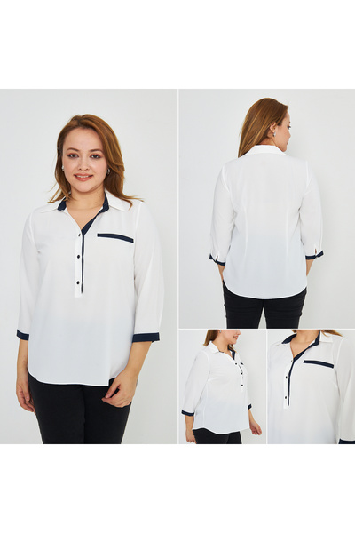 UNIQUE LADY Stylish Blouse with Pocket Flap