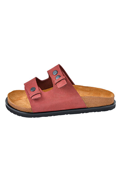 Moosefield Genuine Leather Claret Red Women's Slippers