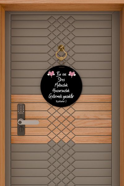 Dormot Home Black Modern Wooden Door Ornament - Stress Prohibited Wall Ornament - Outdoor Door Ornament