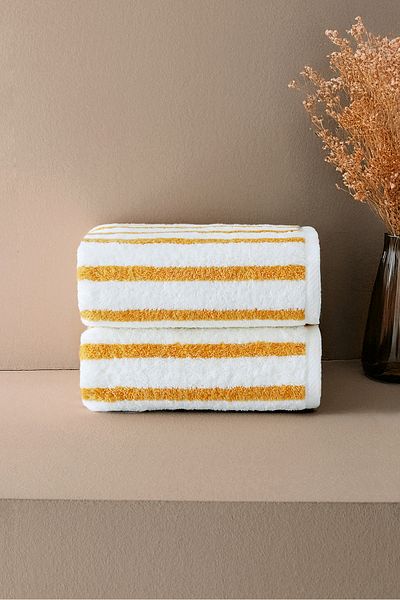 BOOVI Lystra - 2 pcs80x130 Cm 100% Pure Cotton, Quality Towel SetHand| Face| Dowry| Bathroom| Luxury Towel
