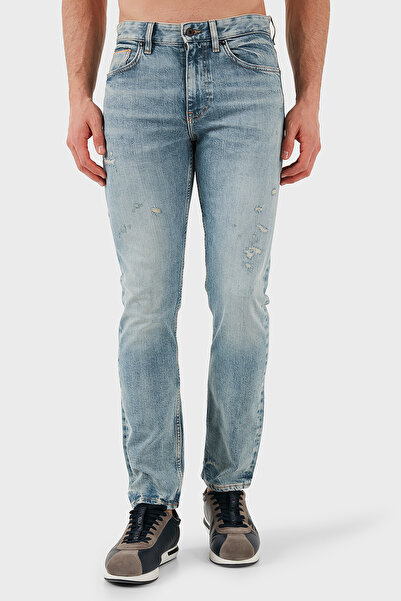 BOSS Pamuklu Slim Fit Normal Bel Dar Paça Jeans Erkek KOT PANTOLON 50532587 438