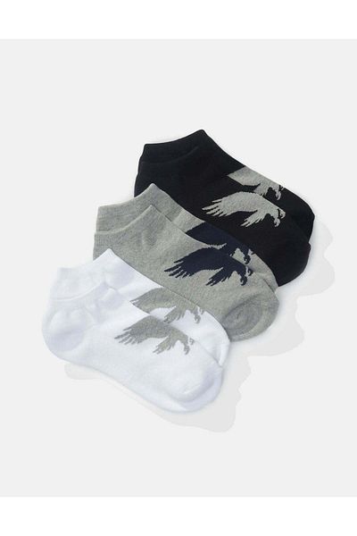 AMERICAN EAGLE جوارب AEO منخفضة القطع على شكل نسر - عبوة من 3 قطع