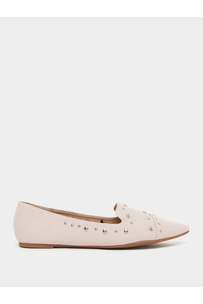 Styli Suede Embellished Slip On Pointed Toe Shoes