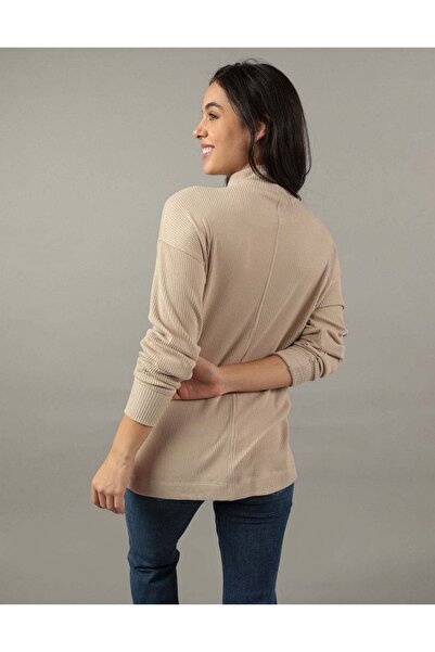 AMERICAN EAGLE AE Oversized Long-Sleeve Mock Neck Tee