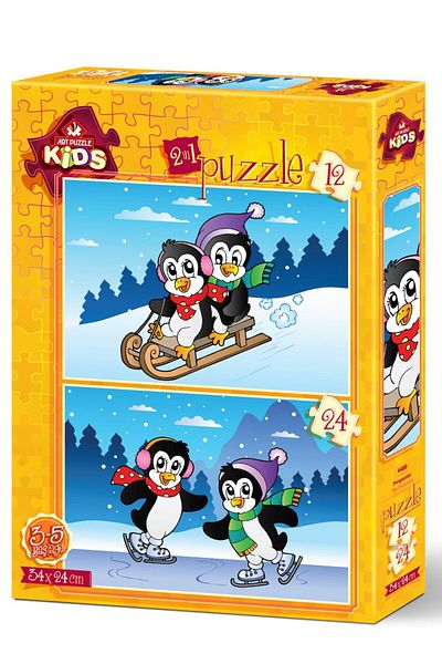 Art Puzzle Penguins 2Pcs 12 24 Pieces Puzzle