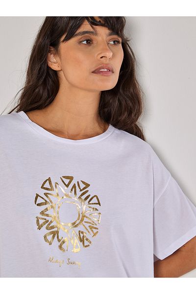 Apricot Immer sonnig T-Shirt mit Goldfolie