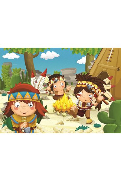 Art Puzzle Art Children's Puzzle Native American Littleties 50 Piece Puzzle