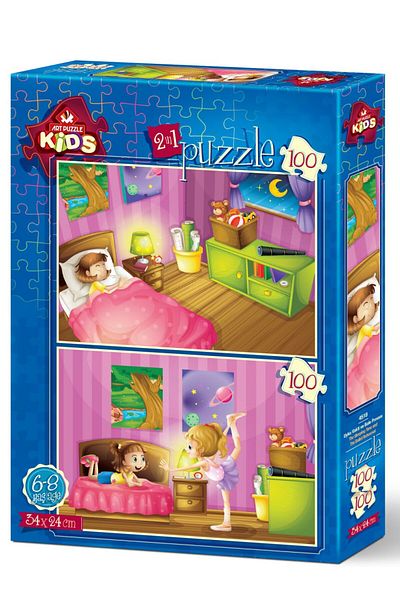 Art Puzzle Sleeptime and Ballet Probe 2-Piece 100 100 Piece Puzzle