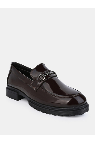 Styli Metal Horse Buckle Detail Chunky Loafers