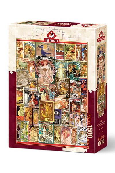 Art Puzzle Art Nouveau Poster Collage 1500 Piece Puzzle