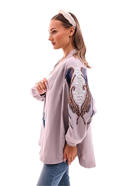 MODAJİN Dadalinakışlı Kimono Gri