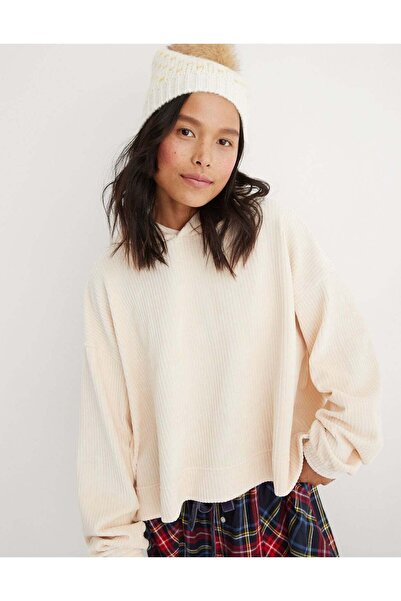 AMERICAN EAGLE هودي من القطيفة من Aerie Groove-On