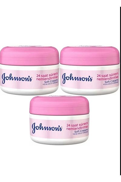 Johnson's 200 مل × 3 كريم ناعم للوجه والجسم