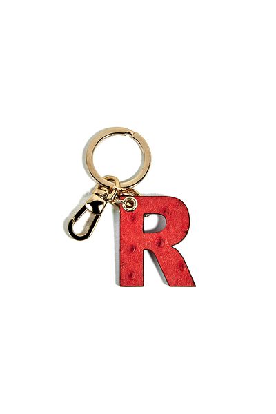 Desa Letter R Leather Keychain