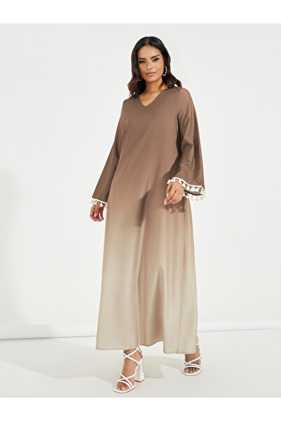 Styli Gradient Effect Jalabiya with Tassel Detail