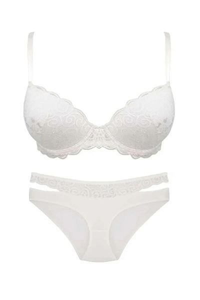 Nurteks 4334 Women's Unpadded Bra Panty Set-Ecru