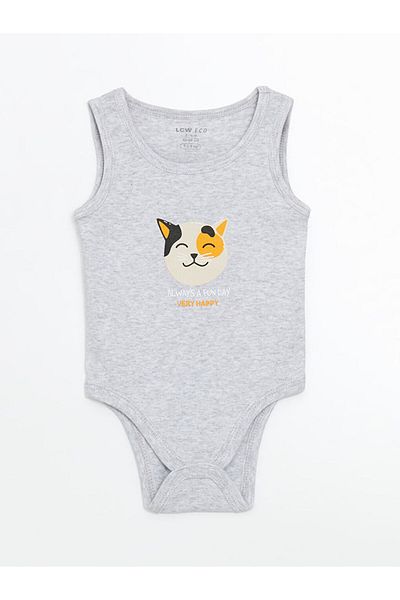 LC Waikiki New Season Crew Neck Printed Baby Boy Citcit Bodysuit - S5Gj34Z1