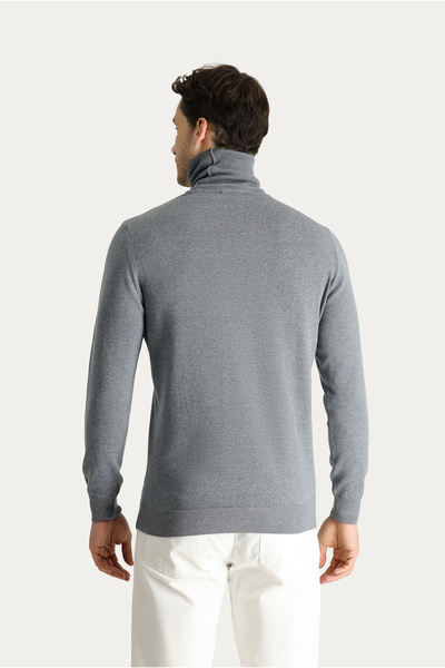 Kiğılı Pulover din bumbac cu decolteu cu croiala regulata