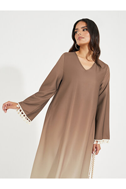 Styli Gradient Effect Jalabiya with Tassel Detail