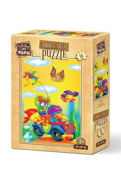 Art Puzzle Art Kids Crazy Kiteers 16 Piece Wooden Puzzle