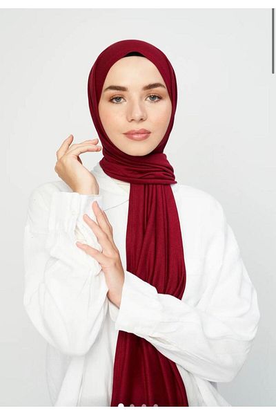 Silk Home Şal din bumbac pieptănat Modakaşmir Vişne
