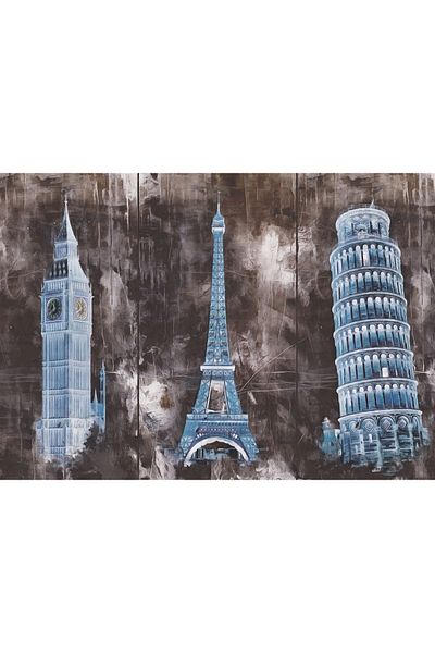 Art Puzzle Three Cities Three Towers 1000 Piece Puzzle