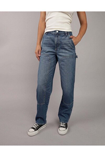 AMERICAN EAGLE AE Strigid Super High-Waisted Baggy Straight Cargo Jean