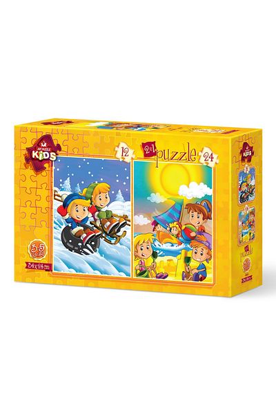 Art Puzzle Art Children's Puzzle Summer-Winter 12 24 Piece Puzzle