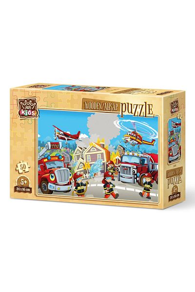 Art Puzzle Art Kids Hero Firefighters - 50 Piece Wooden Puzzle