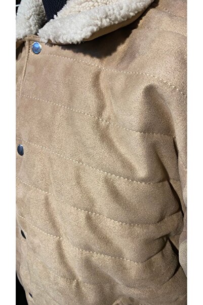 AZTEK VİNTAGE KÜRKLÜ OVERSİZE NUBUK MONT