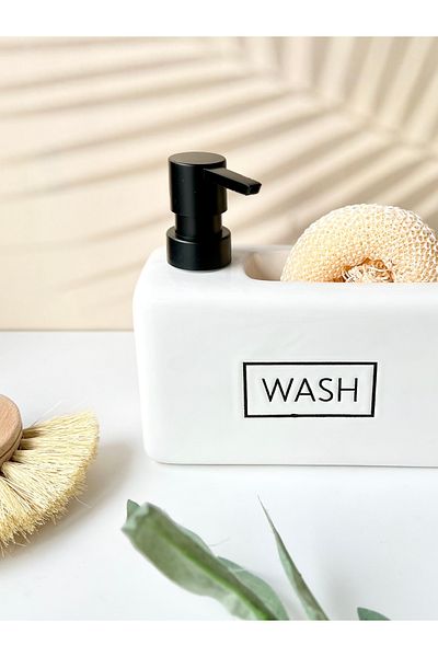 Mottogo Ceramic Sponge Liquid Soap Dispenser (Sponge)