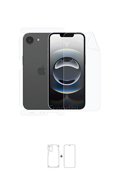 Wrapsol iPhone 16e Ekran, Arka ve Yan Koruyucu Fullbody Kaplama Koruyucu Poli...