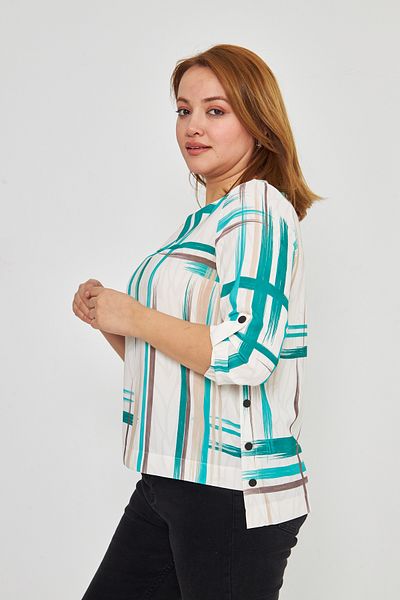 UNIQUE LADY Stylish Blouse with Snap Detail Pattern