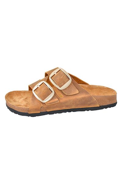 Moosefield Genuine Leather Tan Antique Women's Slippers