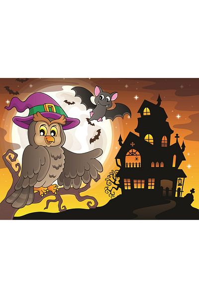 Art Puzzle Owl and Sweet Witch 2-Piece 100 100 Piece Puzzle