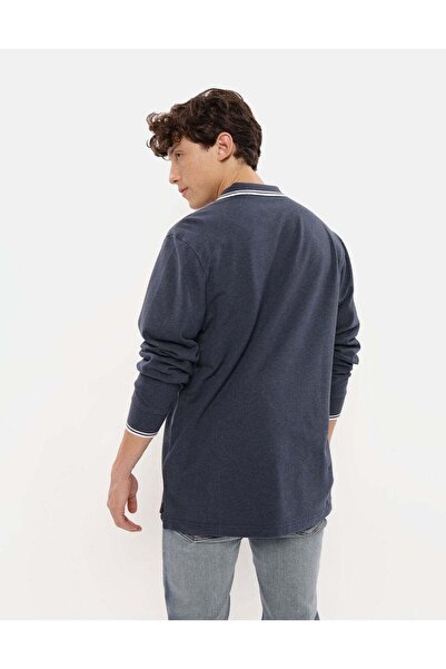 AMERICAN EAGLE AE Long-Sleeve Flex Pique Tipped Polo Shirt